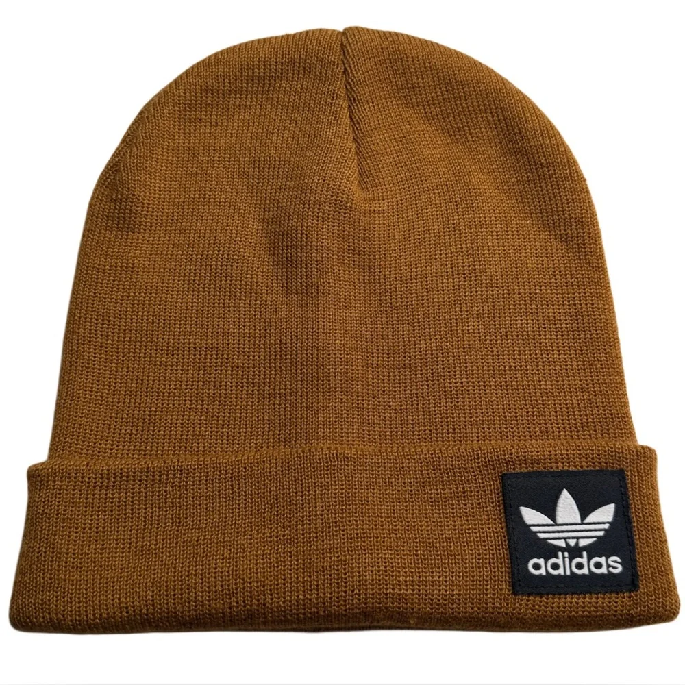 Adidas Original Trefoil Logo‎ Knit Beanie Hat OSFA Acrylic Brown/Rust